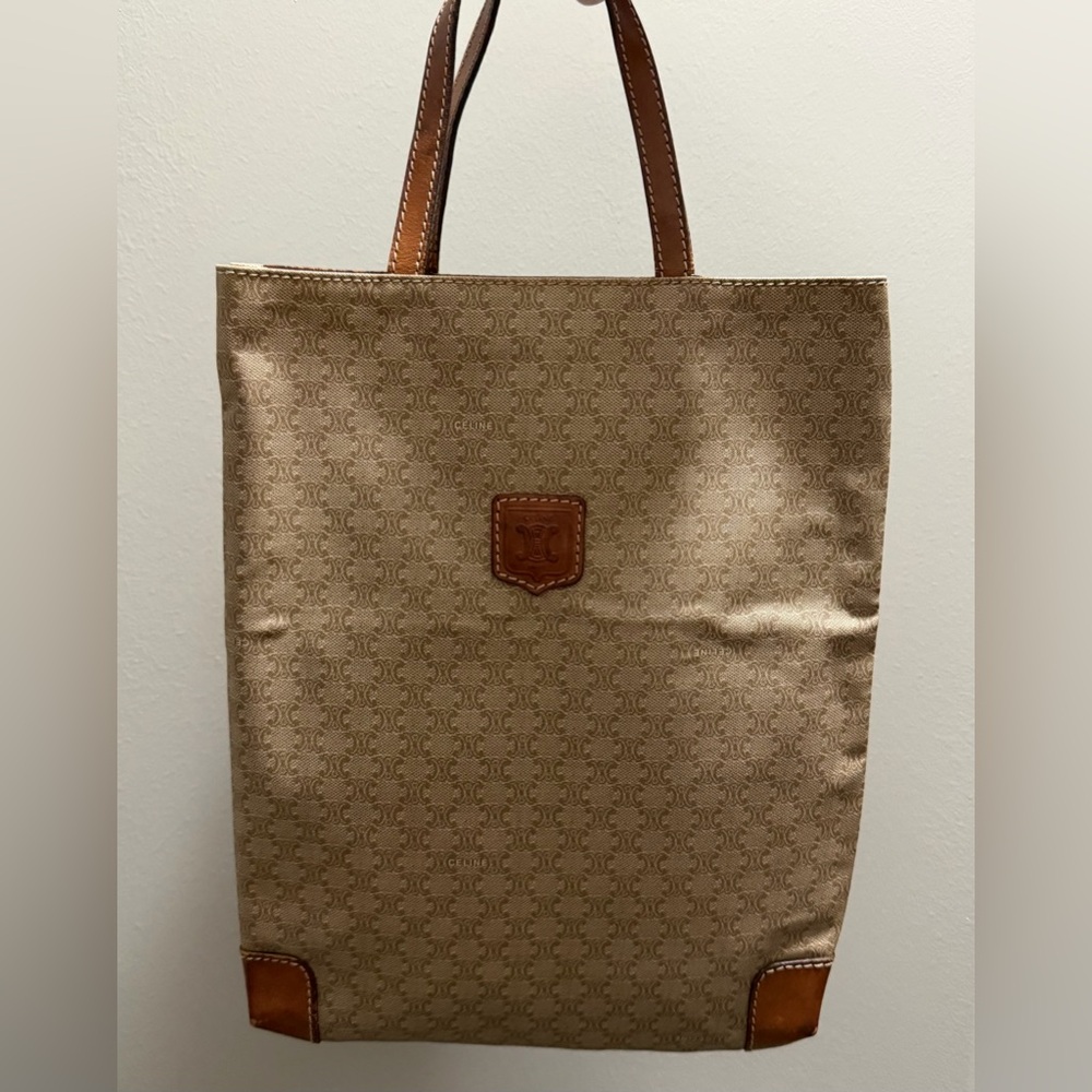 Celine Cream Monogram Tote